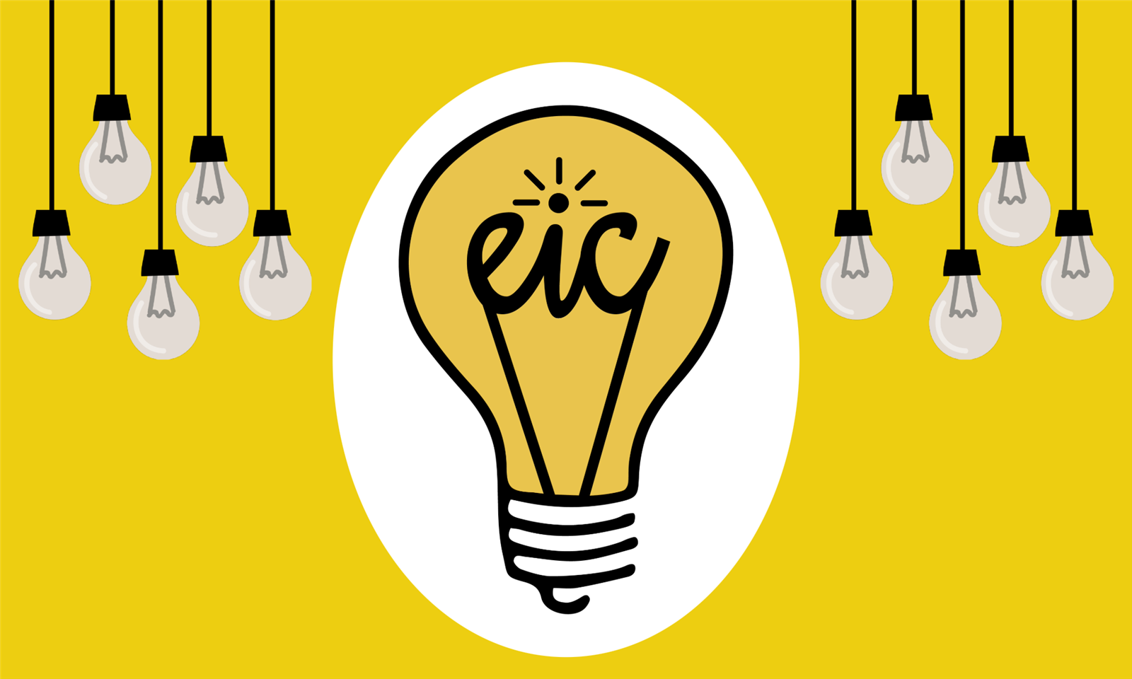 EIC logo on top of yellow background with lightbulbs